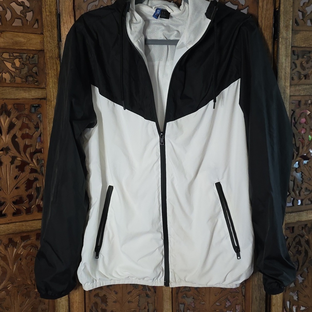 Divided Black and White Windbreaker Jacket